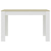 Tavolo da Pranzo Cucina Rettangolare Moderno in Legno 120x80x74cm Bianco e Acero