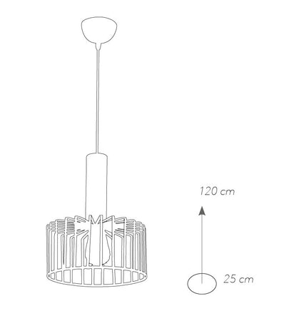 Lampadario Sospensione Bronzo paralume Gabbia Metallo Rustico E27