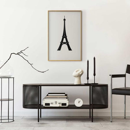 Poster - Eiffel Tower Simple Black-and-White Graphic