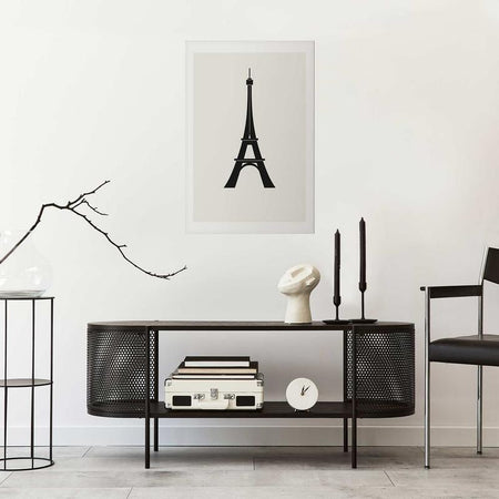 Poster - Eiffel Tower Simple Black-and-White Graphic