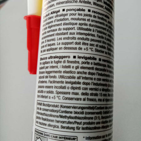 Decomur L10 310ml stucco bianco in cartuccia ultraleggero pronto all'uso