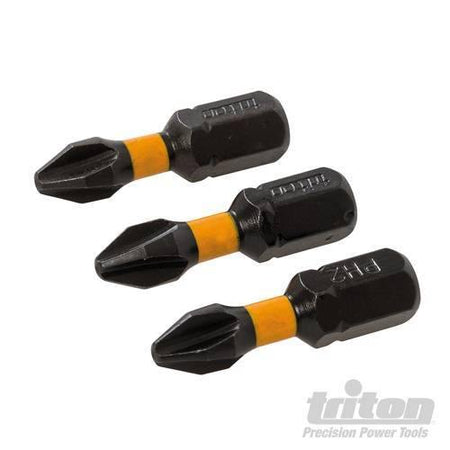3 pz Punte inserti S2 ad impatto a taglio per cacciavite avvitatori in acciaio Triton