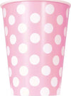 36-Bicchieri-Carta-Feste-Rosa-Pois-Compleanni-Matrimonio-Nascita-Battesimo-Party