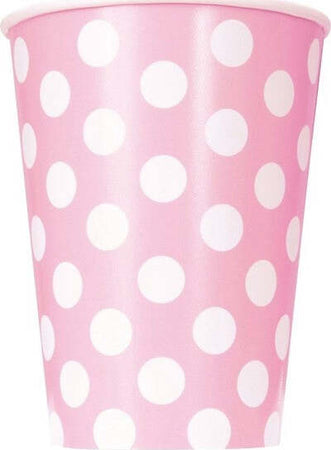 36-Bicchieri-Carta-Feste-Rosa-Pois-Compleanni-Matrimonio-Nascita-Battesimo-Party