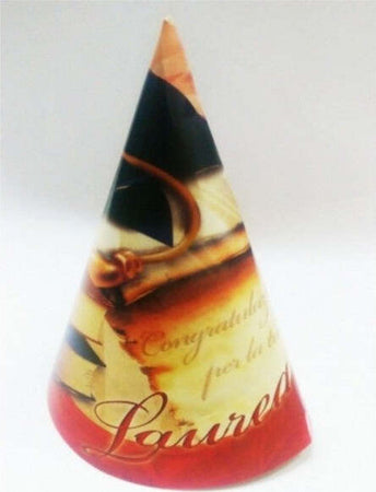 36-Cappelli-Di-Carta-Cono-Feste-Laura-Rosso-Cappellino-Addobbi-Laureandi-Dottore