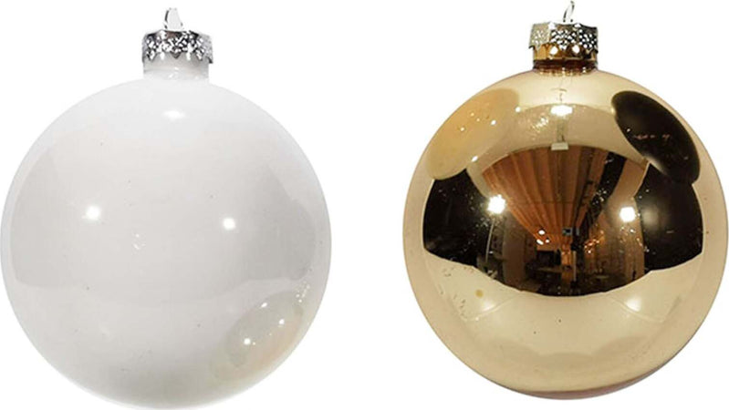 36 palline per albero di Natale in vetro Oro e Bianco da Ø 5 cm, pendaglio tinta unita Casa e cucina/Decorazioni per interni/Addobbi e decorazioni per ricorrenze/Decorazioni natalizie/Addobbi e decorazioni/Palle e palline MagiediNatale.it - Altamura, Commerciovirtuoso.it