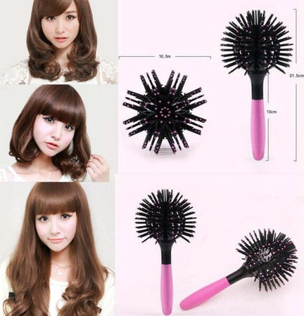 360-Gradi-Spazzola-3d-Sfera-Volume-Capelli-Pettine-Ricci-Piega-Accessori