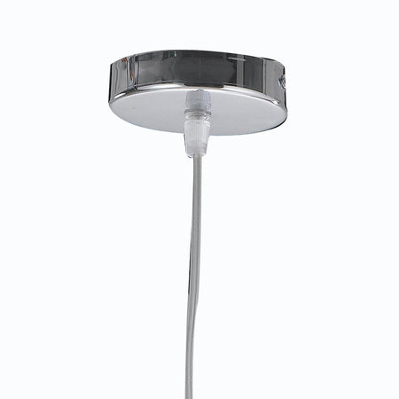 Lampadario a Sospensione Tessuto Lucido Bianco Pendagli in Acrilico Classico E27