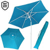 Ombrellone Mare Spiaggia Giardino Acciaio Inox Grande 210cm Azzurro con Custodia