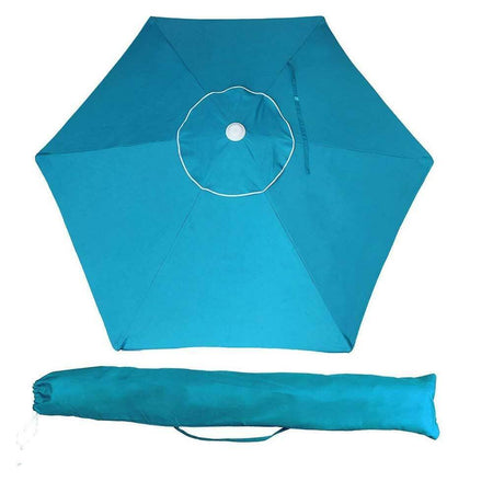 Ombrellone Mare Spiaggia Giardino Acciaio Inox Grande 210cm Azzurro con Custodia