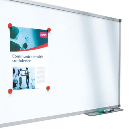 Nobo Lavagna bianca magnetica in acciaio Basic 900x600 con bordo basico (Nobo 1905210 Essence Steel Magnetic Whiteboard 900 x 600mm)
