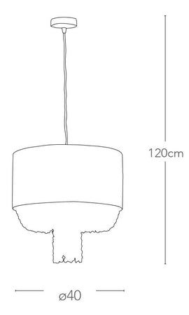 Lampadario Tessuto Grigio Pendagli Acrilico Sospensione Classica E27