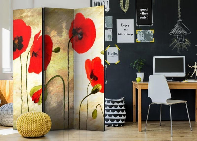 Paravento Golden Field of Poppies [divisori da interno]