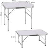 Tavolo Campeggio Picnic Alluminio 60x45x50 Pieghevole Valigetta Piano Formica