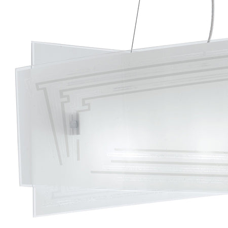 Lampadario a Sospensione Moderno Vetro Decoro Glitterato Interni E27