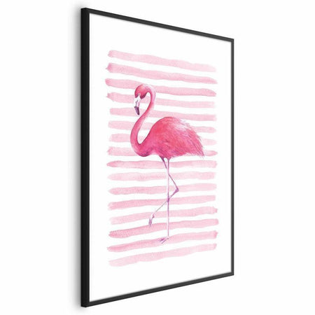 Poster - Flamingo and Stripes