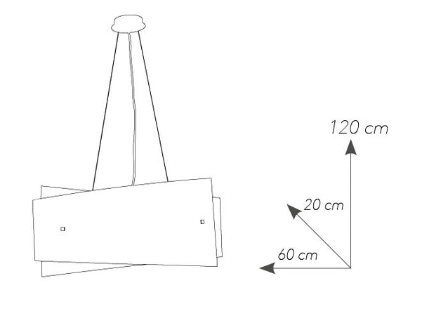 Lampadario Sospeso Decoro Frecce Vetro Bianco Interno Moderno E27