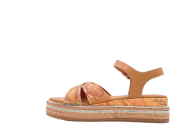 ALVIERO MARTINI 1 CLASSE Sandali donna con fasce incrociate Beige Geo