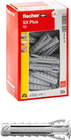 Fischer SX Plus 10mm tassello in nylon con espansione a 4 settori - 50pz