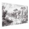 Poster - Black-and-White Vintage Landscape with a Pond