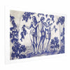 Poster - Ancient Vineyard - three women in a portal painted in blue ink