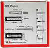 Fischer SX Plus 6mm tassello in nylon con espansione a 4 settori - 100pz