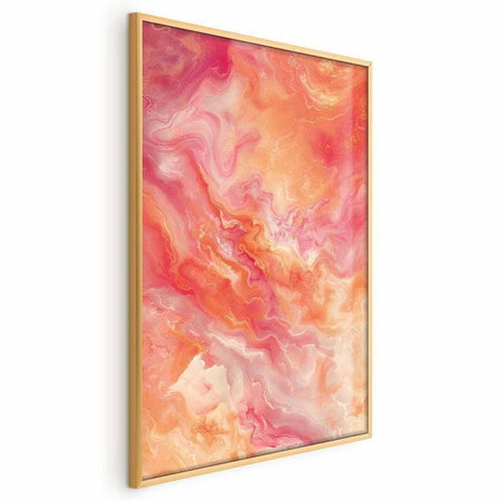 Poster - Fiery Colors - dynamic shapes in fire and pink tones
