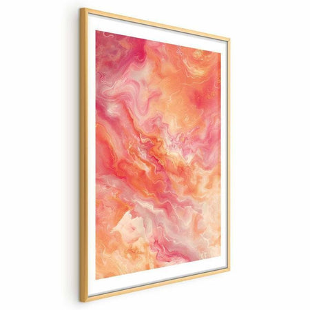Poster - Fiery Colors - dynamic shapes in fire and pink tones