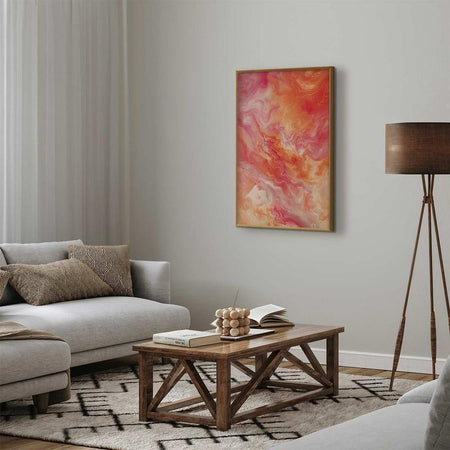 Poster - Fiery Colors - dynamic shapes in fire and pink tones