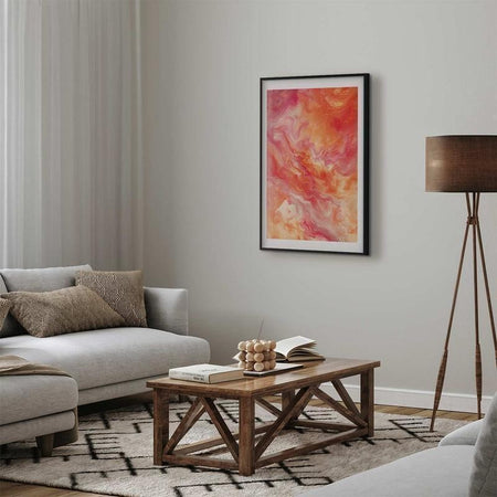 Poster - Fiery Colors - dynamic shapes in fire and pink tones