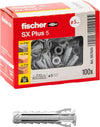 Fischer SX Plus 5mm tassello in nylon con espansione a 4 settori - 100pz