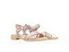 NERO GIARDINI Sandali bassi donna in pelle laminata beige