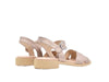 NERO GIARDINI Sandali bassi donna in pelle laminata beige