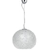 I-ASTRA/S45 - Lampadario Sospeso Moderno Sferico Cristalli Fili Alluminio Intrecciati E27