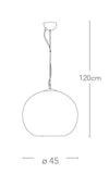 I-ASTRA/S45 - Lampadario Sospeso Moderno Sferico Cristalli Fili Alluminio Intrecciati E27