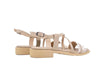 NERO GIARDINI Sandali bassi donna in pelle beige e nocciola