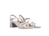 NERO GIARDINI Sandali donna in pelle laminata argento