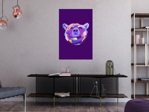 Quadro Colourful Bear (1 Part) Vertical