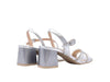 NERO GIARDINI Sandali donna in pelle laminata argento