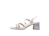 NERO GIARDINI Sandali donna in pelle laminata argento