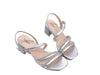 NERO GIARDINI Sandali donna in pelle laminata argento