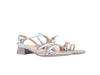 NERO GIARDINI Sandali donna in pelle laminata colore argento