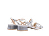NERO GIARDINI Sandali donna in pelle laminata colore argento