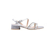 NERO GIARDINI Sandali donna in pelle laminata colore argento