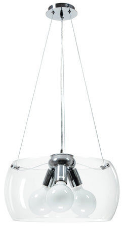 Lampadario a Sospensione Circolare Vetro Trasparente Interno Moderno E27