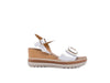MODA ITALIA Sandali donna in pelle bianca con strappo