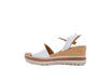 MODA ITALIA Sandali donna in pelle bianca con strappo