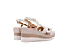 MODA ITALIA Sandali donna pelle avorio con zeppa