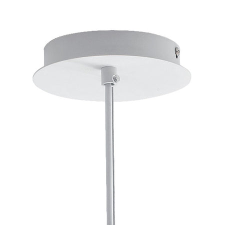 Lampadario Sospeso Metallo Bianco Anelli Concentrici Interno Moderno E27