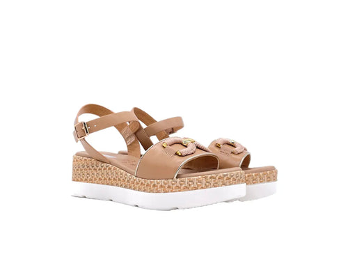 STUDIO MODA Sandali Donna con Zeppa Camel